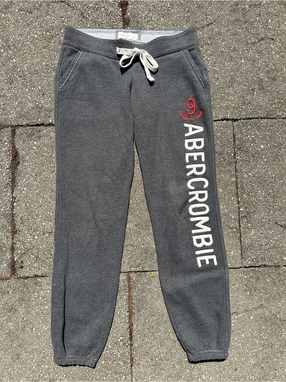 Abercrombie & Fitch Charcoal Gray Logo Sweat Joggers